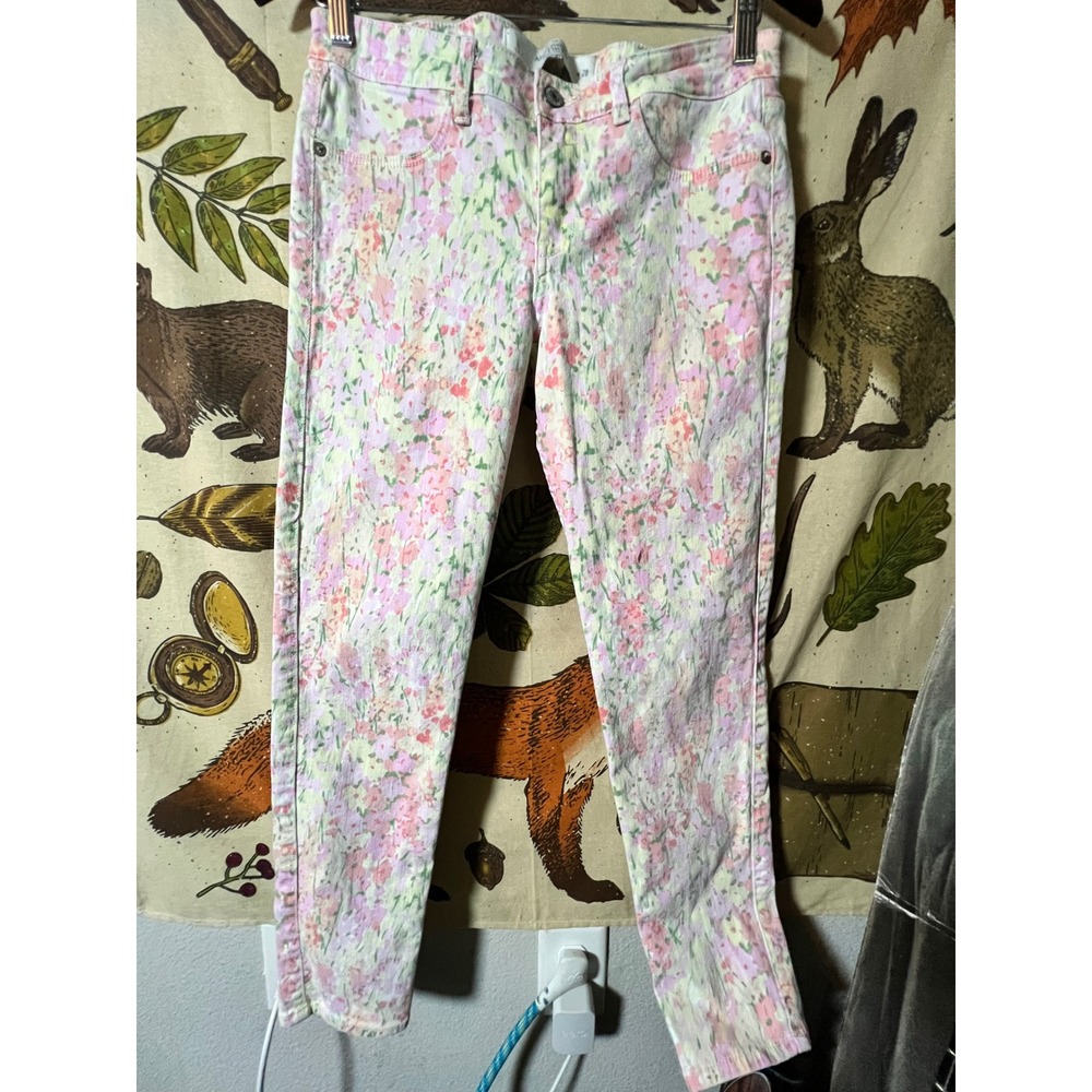 Abercrombie & Fitch Pink Floral Skinny Jeans Womens 6 W28